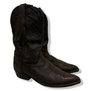 Vintage Code West Soft Black Leather Cowboy Boots